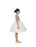 Stand-up Collar Beaded Ivory Tulle Shimmering Flower Girl Dress